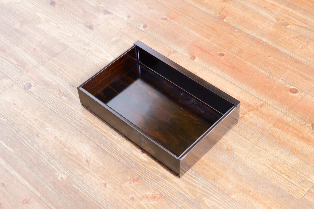 和製ビンテージ　未使用　展示品　縞黒檀(シマコクタン)材　和の空間作りにおすすめの飾り棚(茶棚、違い棚、収納棚、戸棚、ヴィンテージ)(R-074494)