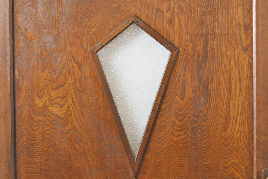 アンティーク建具　大正ロマン　ダイヤガラスがおしゃれな古い洋館のドア1枚(扉、木製ドア、建具)(R-062806)