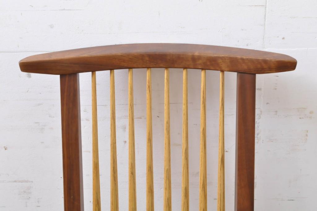 中古　ジョージナカシマ　桜製作所　コノイドチェア(CONOID CHAIR)　CN101　スタイリッシュな佇まいのサイドチェア(ジョージ・ナカシマ、板座チェア、ダイニングチェア、椅子、イス)(R-068143)