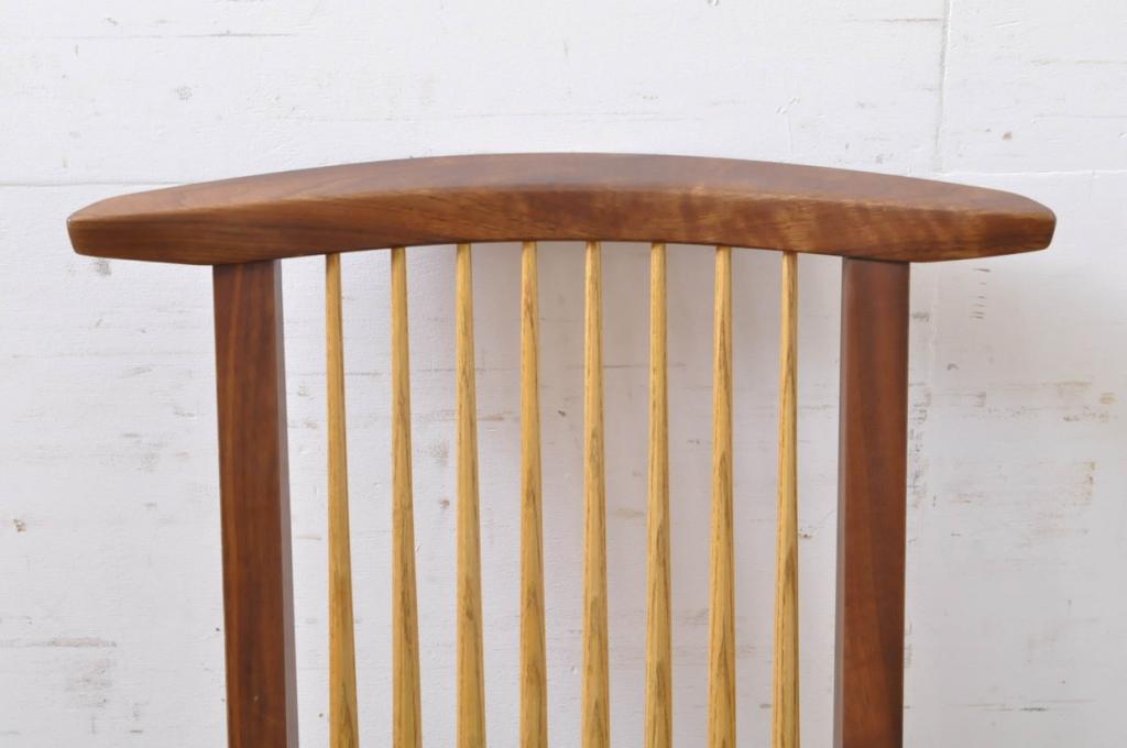 中古　ジョージナカシマ　桜製作所　コノイドチェア(CONOID CHAIR)　CN101　スタイリッシュな佇まいのサイドチェア(板座チェア、ダイニングチェア、椅子、イス)(R-068143)