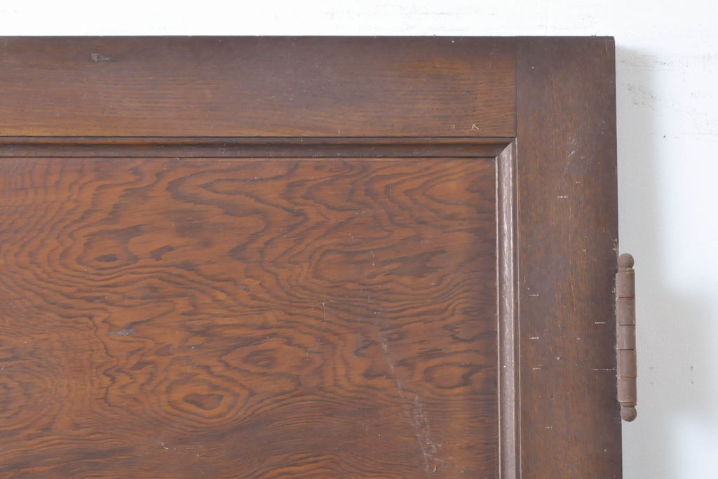 アンティーク建具　上手物!!　枠ナラ材　濃い木色で落ち着きのある空間を演出するドア1枚(扉、木製ドア、建具)(R-062802)