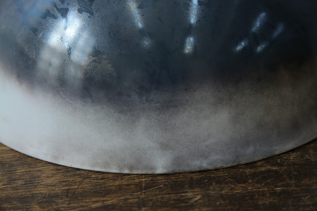 和製アンティーク　オールドノリタケ(則武、日本陶器、Noritake)　希少デザイン　手書き風の花模様と落ち着いた色合いが魅力の照明カバー(シェード、電笠、ペンダントライト、吊り下げ照明、天井照明)(R-083329)