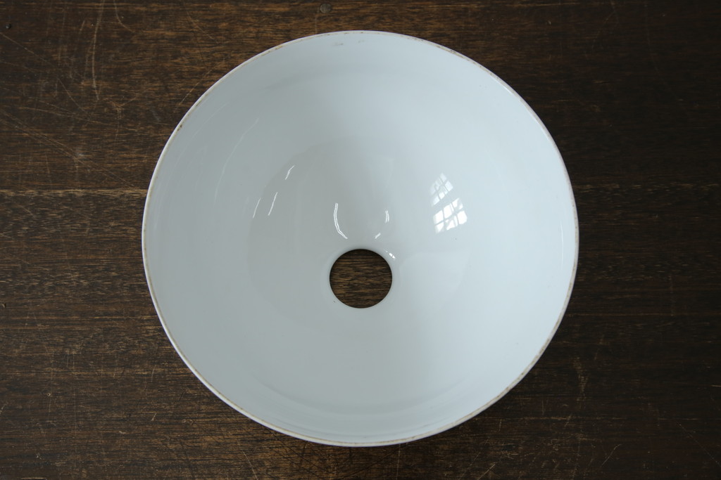 和製アンティーク　オールドノリタケ(則武、日本陶器、Noritake)　希少デザイン　手書き風の花模様と落ち着いた色合いが魅力の照明カバー(シェード、電笠、ペンダントライト、吊り下げ照明、天井照明)(R-083329)