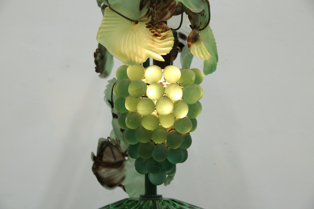 中古　イタリア　トーソー社(TOSO CESARE)　ムラーノガラス(MURANO)　ブドウ(葡萄、ぶどう)　1灯　空間のアクセントになるテーブルスタンド(テーブルライト、卓上ランプ、ベネチアングラス、ムラノガラス)(R-083330)