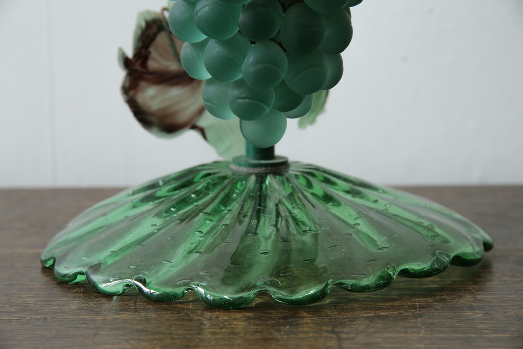 中古　イタリア　トーソー社(TOSO CESARE)　ムラーノガラス(MURANO)　ブドウ(葡萄、ぶどう)　1灯　空間のアクセントになるテーブルスタンド(テーブルライト、卓上ランプ、ベネチアングラス、ムラノガラス)(R-083330)