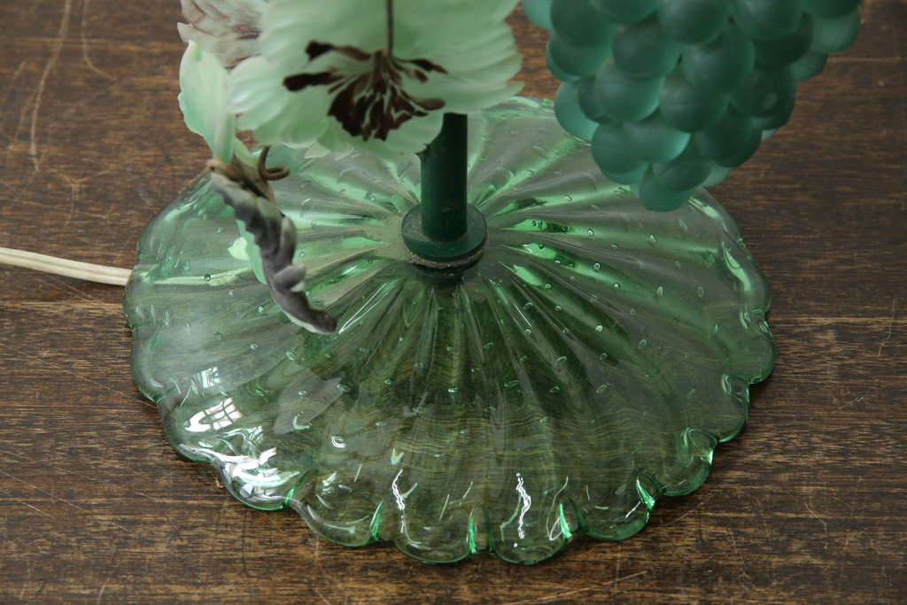 中古　イタリア　トーソー社(TOSO CESARE)　ムラーノガラス(MURANO)　ブドウ(葡萄、ぶどう)　1灯　空間のアクセントになるテーブルスタンド(テーブルライト、卓上ランプ、ベネチアングラス、ムラノガラス)(R-083330)