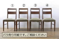 【加工実例】G-PLANのヴィンテージダイニングチェア4脚の座面を、お客様ご希望の生地で新たに張替え。よりスタイリッシュに仕上がりました。(椅子)