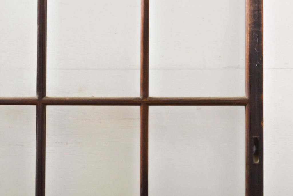 アンティーク建具　ノスタルジックな雰囲気が魅力のガラス戸2枚セット(引き戸)(R-062212)