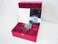 フランス　Baccarat　バカラ　特別限定　希少　1989-5/80　きらめく上品なカットが美しいビアマグ(フルレッドクリスタルガラス、ジョッキ、グラス、ケース付き、証明書付き)(R-077068)