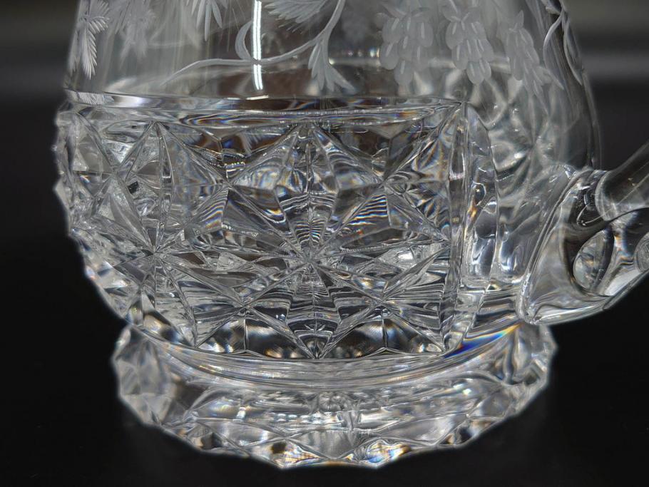 フランス　Baccarat　バカラ　特別限定　希少　1989-5/80　きらめく上品なカットが美しいビアマグ(フルレッドクリスタルガラス、ジョッキ、グラス、ケース付き、証明書付き)(R-077068)