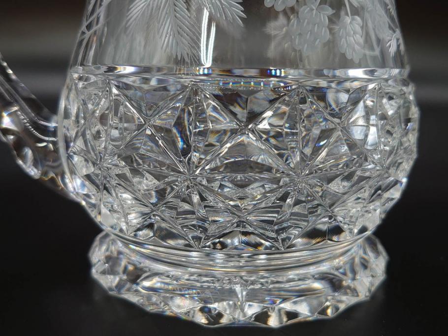 フランス　Baccarat　バカラ　特別限定　希少　1989-5/80　きらめく上品なカットが美しいビアマグ(フルレッドクリスタルガラス、ジョッキ、グラス、ケース付き、証明書付き)(R-077068)