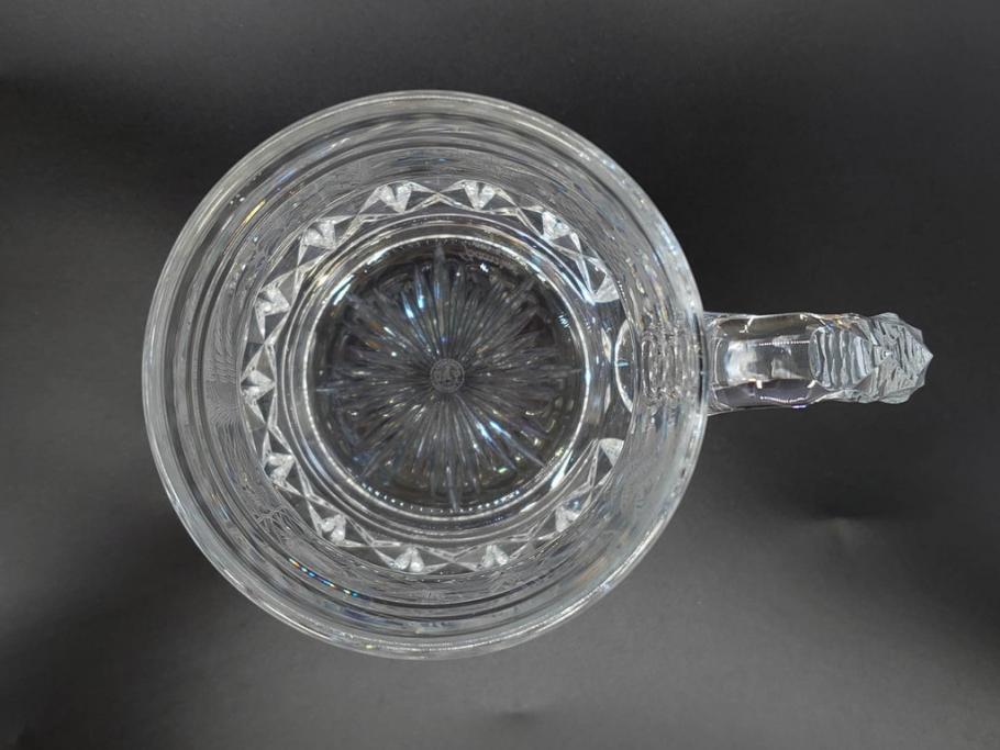 フランス　Baccarat　バカラ　特別限定　希少　1989-5/80　きらめく上品なカットが美しいビアマグ(フルレッドクリスタルガラス、ジョッキ、グラス、ケース付き、証明書付き)(R-077068)