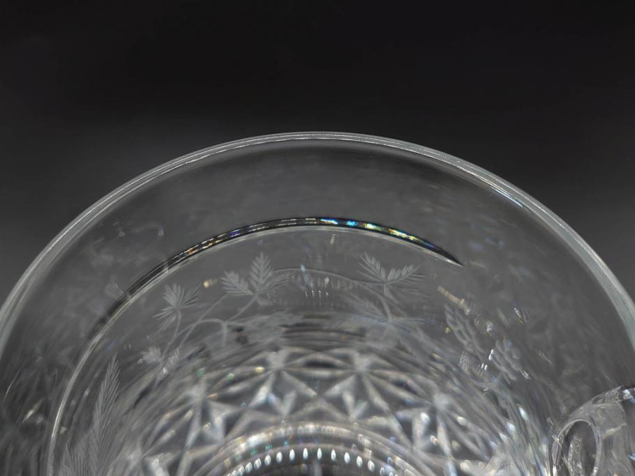 フランス　Baccarat　バカラ　特別限定　希少　1989-5/80　きらめく上品なカットが美しいビアマグ(フルレッドクリスタルガラス、ジョッキ、グラス、ケース付き、証明書付き)(R-077068)