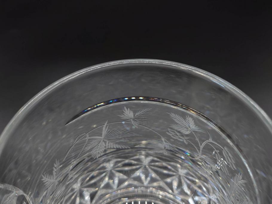 フランス　Baccarat　バカラ　特別限定　希少　1989-5/80　きらめく上品なカットが美しいビアマグ(フルレッドクリスタルガラス、ジョッキ、グラス、ケース付き、証明書付き)(R-077068)