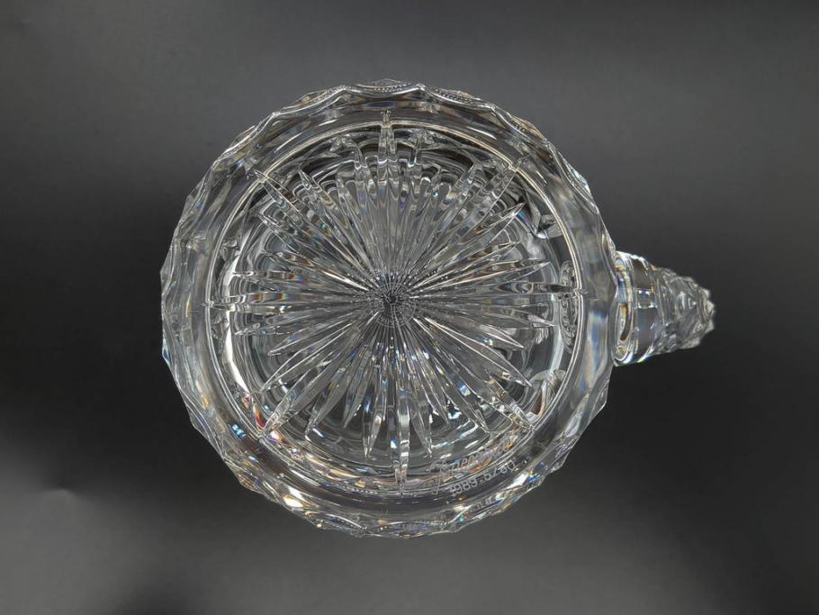フランス　Baccarat　バカラ　特別限定　希少　1989-5/80　きらめく上品なカットが美しいビアマグ(フルレッドクリスタルガラス、ジョッキ、グラス、ケース付き、証明書付き)(R-077068)