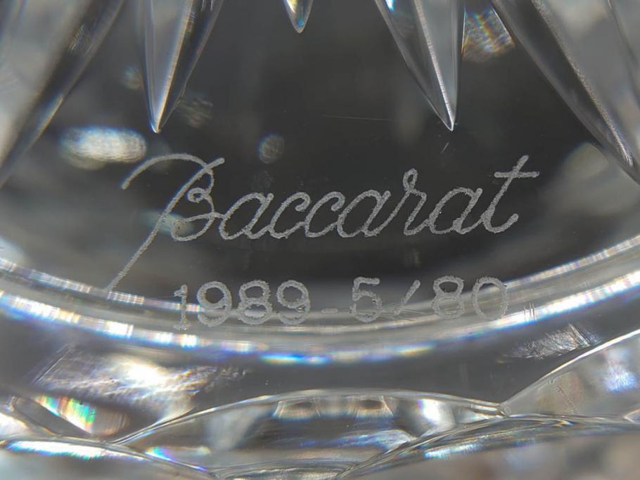 フランス　Baccarat　バカラ　特別限定　希少　1989-5/80　きらめく上品なカットが美しいビアマグ(フルレッドクリスタルガラス、ジョッキ、グラス、ケース付き、証明書付き)(R-077068)