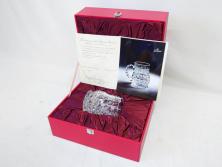 フランス　Baccarat　バカラ　特別限定　希少　1989-6/80　きらめく上品なカットが美しいビアマグ(フルレッドクリスタルガラス、ジョッキ、グラス、ケース付き、証明書付き)(R-077069)