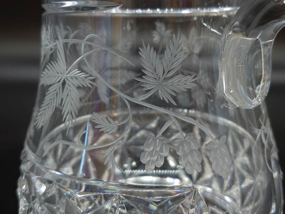 フランス　Baccarat　バカラ　特別限定　希少　1989-6/80　きらめく上品なカットが美しいビアマグ(フルレッドクリスタルガラス、ジョッキ、グラス、ケース付き、証明書付き)(R-077069)
