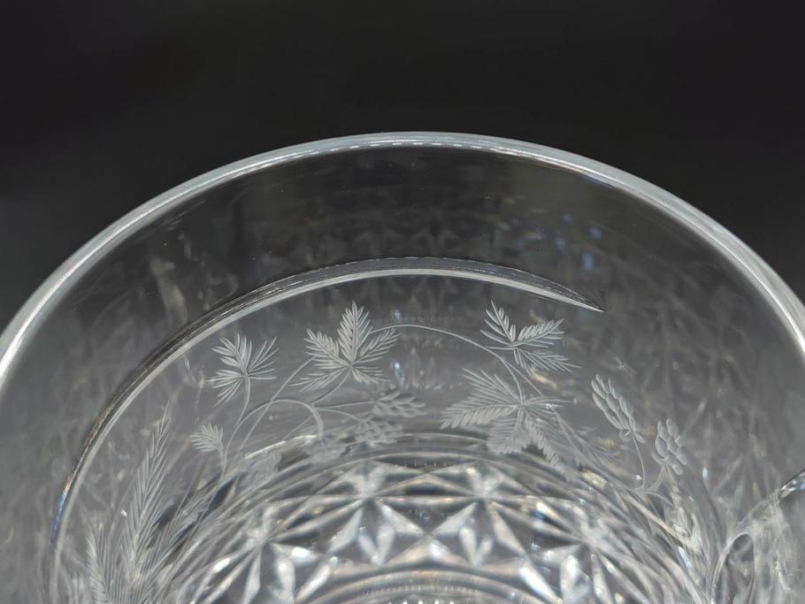 フランス　Baccarat　バカラ　特別限定　希少　1989-6/80　きらめく上品なカットが美しいビアマグ(フルレッドクリスタルガラス、ジョッキ、グラス、ケース付き、証明書付き)(R-077069)
