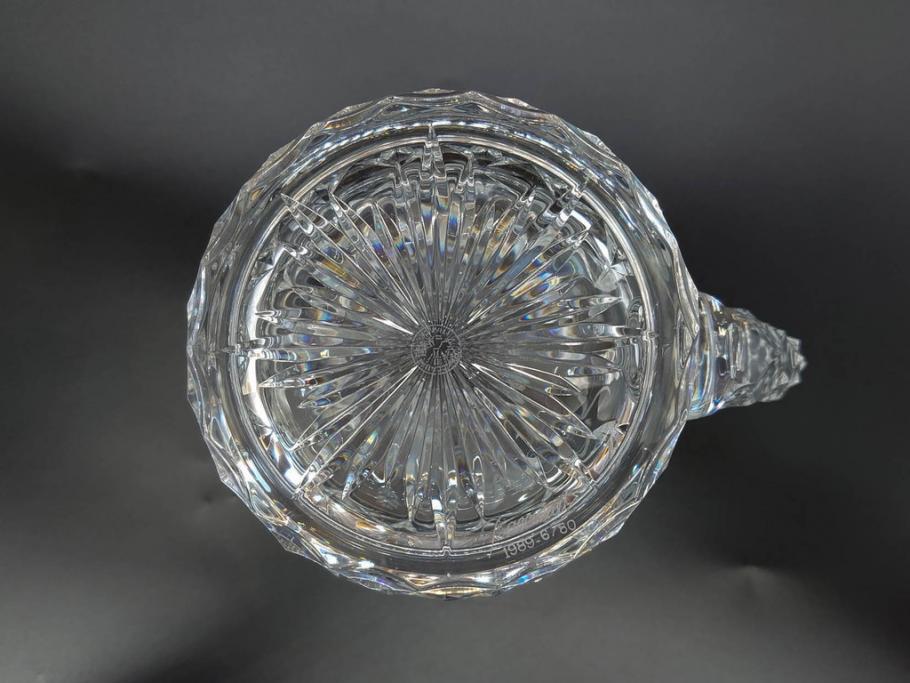 フランス　Baccarat　バカラ　特別限定　希少　1989-6/80　きらめく上品なカットが美しいビアマグ(フルレッドクリスタルガラス、ジョッキ、グラス、ケース付き、証明書付き)(R-077069)