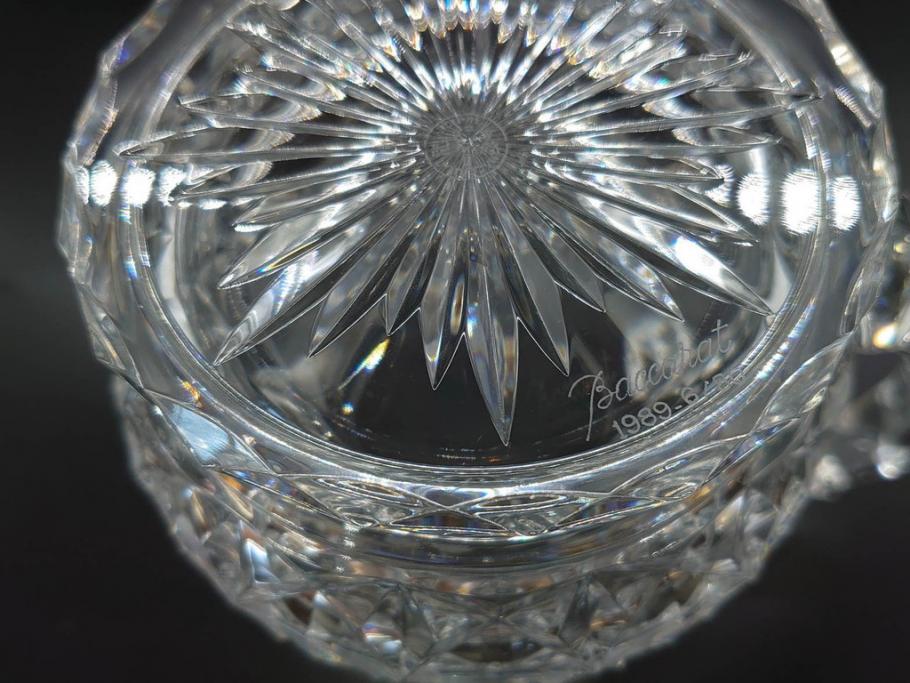 フランス　Baccarat　バカラ　特別限定　希少　1989-6/80　きらめく上品なカットが美しいビアマグ(フルレッドクリスタルガラス、ジョッキ、グラス、ケース付き、証明書付き)(R-077069)