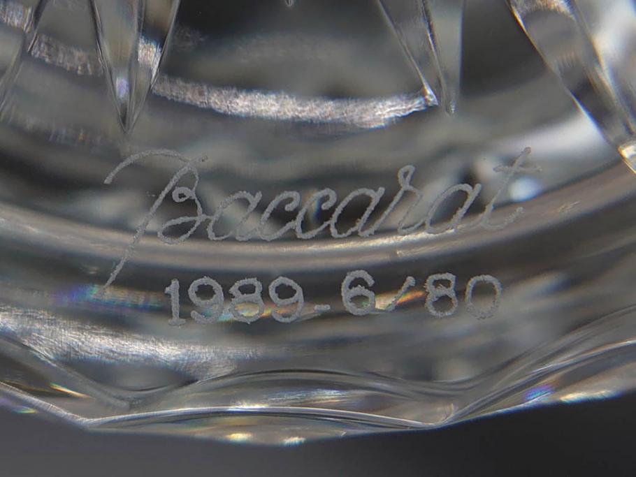 フランス　Baccarat　バカラ　特別限定　希少　1989-6/80　きらめく上品なカットが美しいビアマグ(フルレッドクリスタルガラス、ジョッキ、グラス、ケース付き、証明書付き)(R-077069)