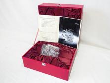 フランス　Baccarat　バカラ　特別限定　希少　1989-7/80　きらめく上品なカットが美しいビアマグ(フルレッドクリスタルガラス、ジョッキ、グラス、ケース付き、証明書付き)(R-077070)