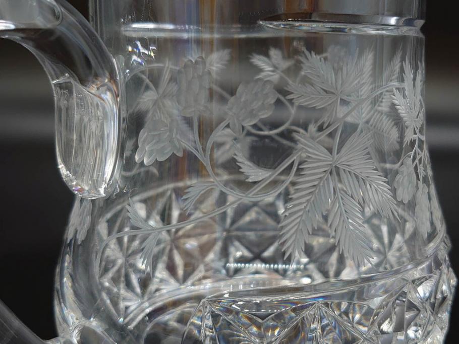 フランス　Baccarat　バカラ　特別限定　希少　1989-7/80　きらめく上品なカットが美しいビアマグ(フルレッドクリスタルガラス、ジョッキ、グラス、ケース付き、証明書付き)(R-077070)