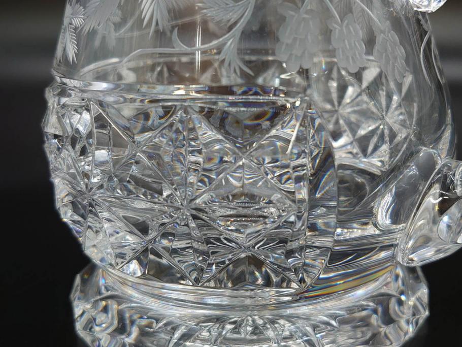 フランス　Baccarat　バカラ　特別限定　希少　1989-7/80　きらめく上品なカットが美しいビアマグ(フルレッドクリスタルガラス、ジョッキ、グラス、ケース付き、証明書付き)(R-077070)