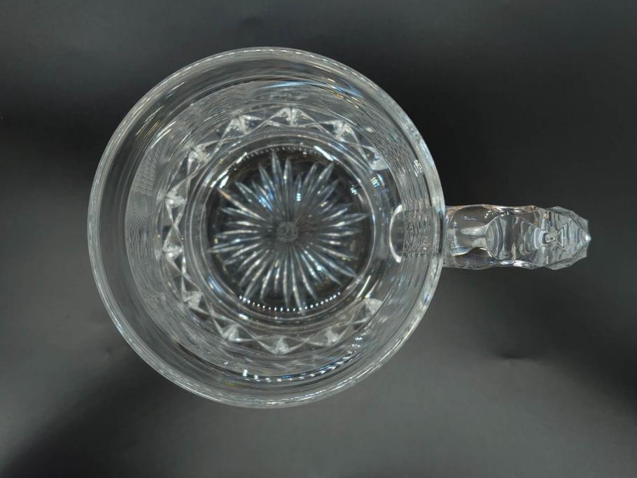 フランス　Baccarat　バカラ　特別限定　希少　1989-7/80　きらめく上品なカットが美しいビアマグ(フルレッドクリスタルガラス、ジョッキ、グラス、ケース付き、証明書付き)(R-077070)