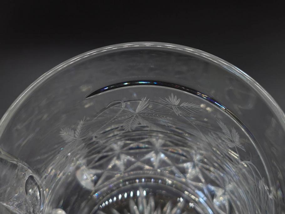 フランス　Baccarat　バカラ　特別限定　希少　1989-7/80　きらめく上品なカットが美しいビアマグ(フルレッドクリスタルガラス、ジョッキ、グラス、ケース付き、証明書付き)(R-077070)