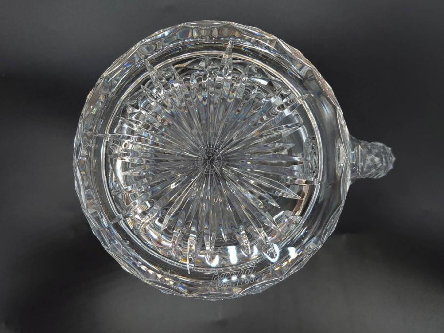 フランス　Baccarat　バカラ　特別限定　希少　1989-7/80　きらめく上品なカットが美しいビアマグ(フルレッドクリスタルガラス、ジョッキ、グラス、ケース付き、証明書付き)(R-077070)