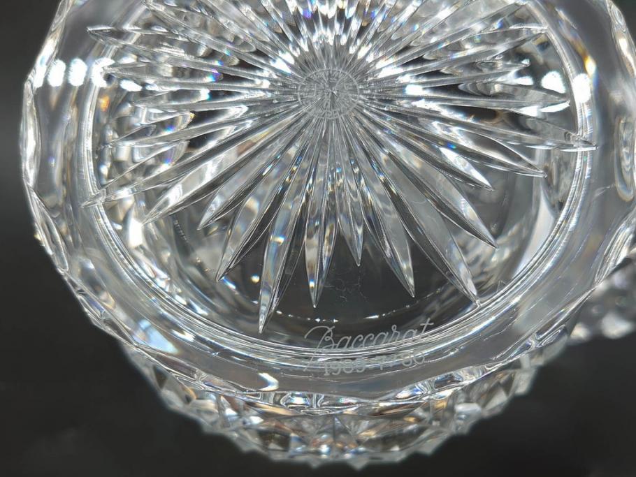 フランス　Baccarat　バカラ　特別限定　希少　1989-7/80　きらめく上品なカットが美しいビアマグ(フルレッドクリスタルガラス、ジョッキ、グラス、ケース付き、証明書付き)(R-077070)