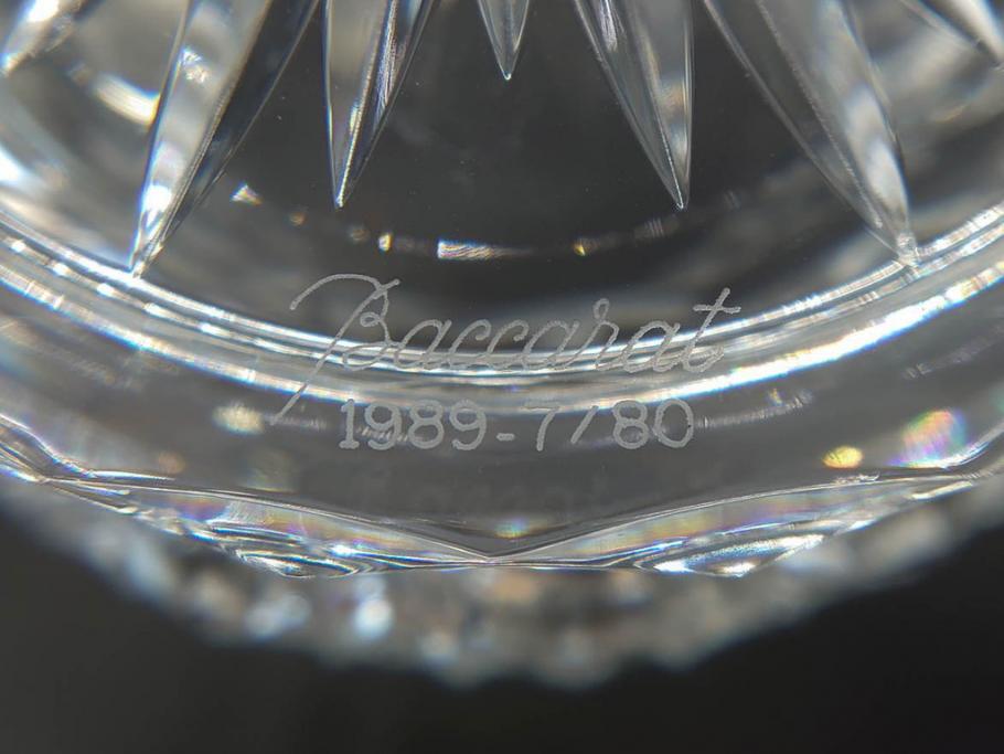 フランス　Baccarat　バカラ　特別限定　希少　1989-7/80　きらめく上品なカットが美しいビアマグ(フルレッドクリスタルガラス、ジョッキ、グラス、ケース付き、証明書付き)(R-077070)