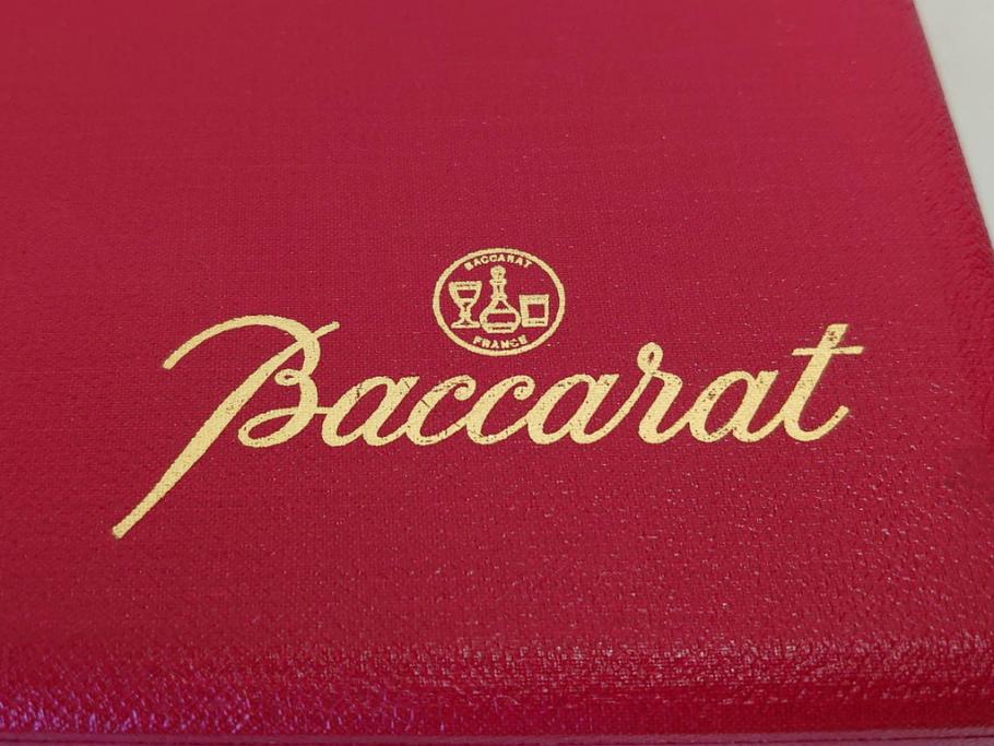 フランス　Baccarat　バカラ　特別限定　希少　1989-7/80　きらめく上品なカットが美しいビアマグ(フルレッドクリスタルガラス、ジョッキ、グラス、ケース付き、証明書付き)(R-077070)