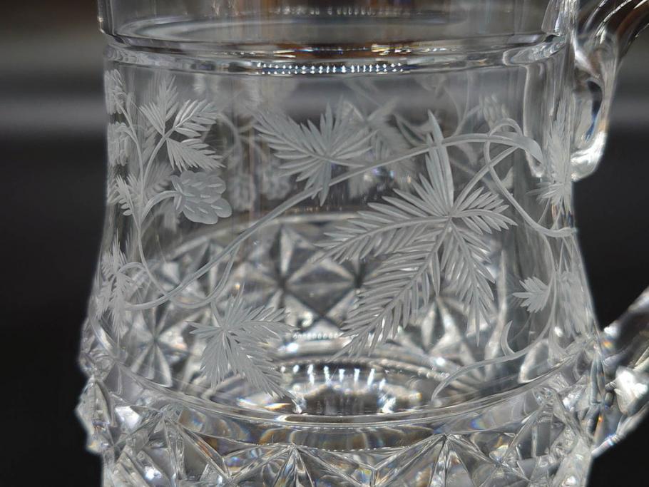 フランス　Baccarat　バカラ　特別限定　希少　1989-8/80　きらめく上品なカットが美しいビアマグ(フルレッドクリスタルガラス、ジョッキ、グラス、ケース付き、証明書なし)(R-077071)