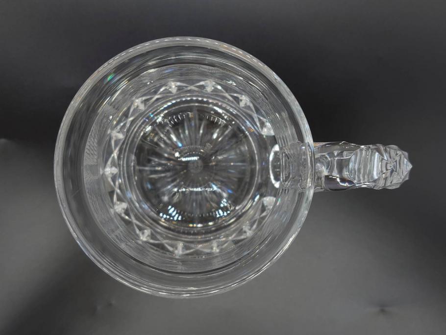 フランス　Baccarat　バカラ　特別限定　希少　1989-8/80　きらめく上品なカットが美しいビアマグ(フルレッドクリスタルガラス、ジョッキ、グラス、ケース付き、証明書なし)(R-077071)