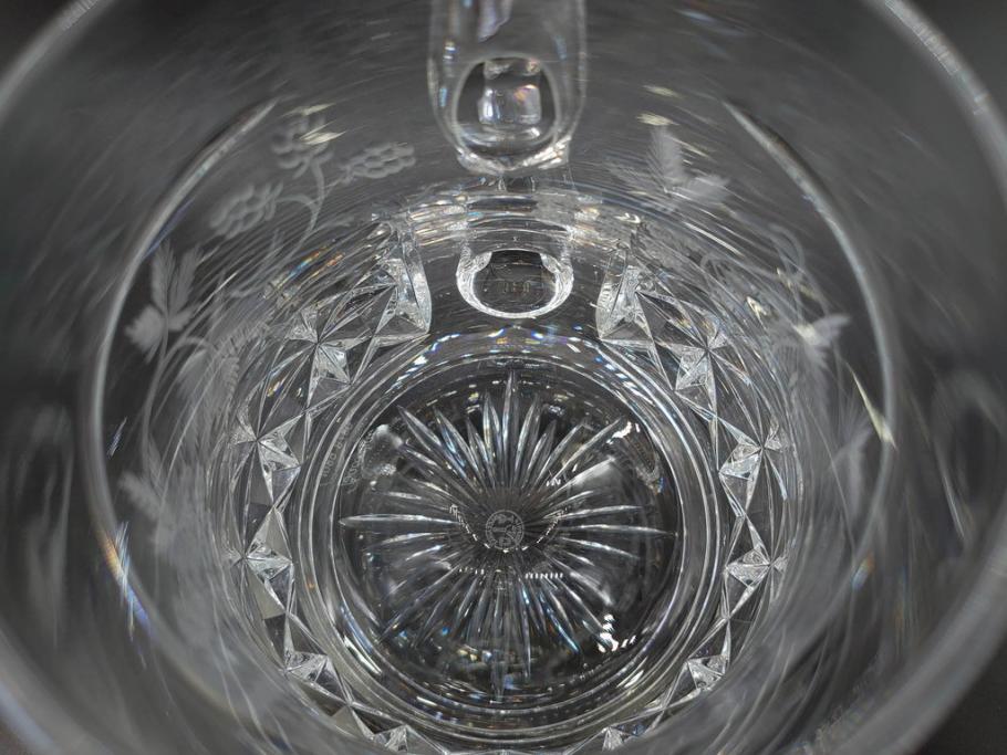 フランス　Baccarat　バカラ　特別限定　希少　1989-8/80　きらめく上品なカットが美しいビアマグ(フルレッドクリスタルガラス、ジョッキ、グラス、ケース付き、証明書なし)(R-077071)