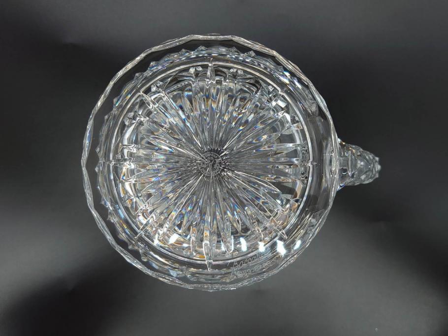 フランス　Baccarat　バカラ　特別限定　希少　1989-8/80　きらめく上品なカットが美しいビアマグ(フルレッドクリスタルガラス、ジョッキ、グラス、ケース付き、証明書なし)(R-077071)