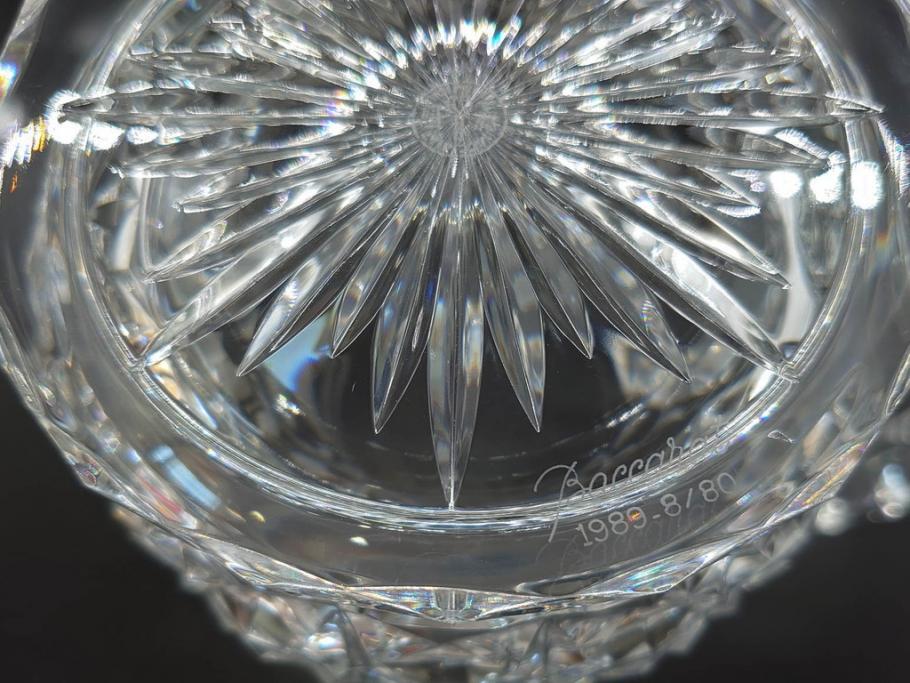 フランス　Baccarat　バカラ　特別限定　希少　1989-8/80　きらめく上品なカットが美しいビアマグ(フルレッドクリスタルガラス、ジョッキ、グラス、ケース付き、証明書なし)(R-077071)