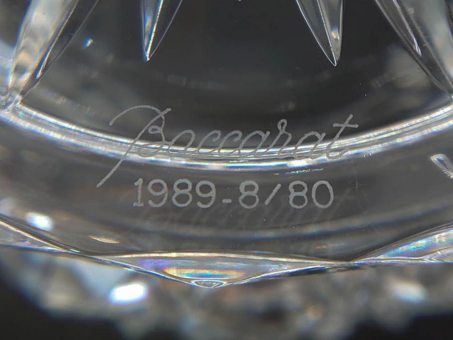 フランス　Baccarat　バカラ　特別限定　希少　1989-8/80　きらめく上品なカットが美しいビアマグ(フルレッドクリスタルガラス、ジョッキ、グラス、ケース付き、証明書なし)(R-077071)