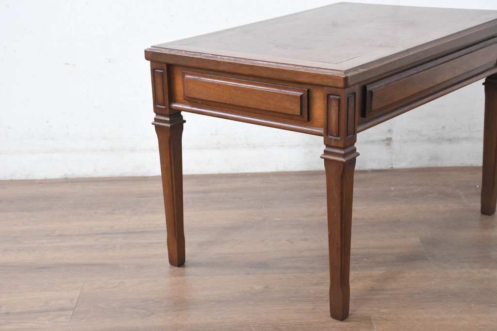 中古　美品　maruni(マルニ木工)　地中海ロイヤルシリーズ(ROYAL)　上品で繊細な装飾が英国クラシックを彷彿とさせる引き出し付きエンドテーブル(サイドテーブル、コーヒーテーブル、ナイトテーブル、花台、飾り台)(定価約13万円)(R-083550)