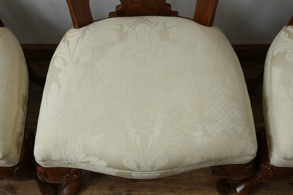中古　美品　最高級アメリカ家具ブランド　JOHN WIDDICOMB(ジョン・ウィディコム)　マホガニー材　格式高い空間を演出するダイニングチェア6脚セット(アームレスチェア、ダイニングチェア、椅子、イス、バラ売り可能)(定価6脚で約144万円)(R-081917)