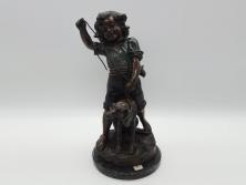【古美術買取】アメリカ製　少年と犬　ブロンズ像(RUNER、オブジェ)を買取りました。