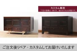 デンマークビンテージ　Bernh. Pedersen & Son(バーンハートピダーセン&サン)製 Johannes Andersen(ヨハネス・アンダーセン)　チーク材　洗練されたデザインが美しい蛇腹扉のサイドボード(リビングボード、テレビボード、テレビ台、戸棚、収納棚、ヴィンテージ、北欧)(R-078923)