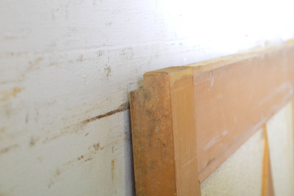 レトロ建具　昭和レトロ　個性的なデザインが目を惹くひし型引き戸1枚(障子戸、板戸、建具)(R-062714)