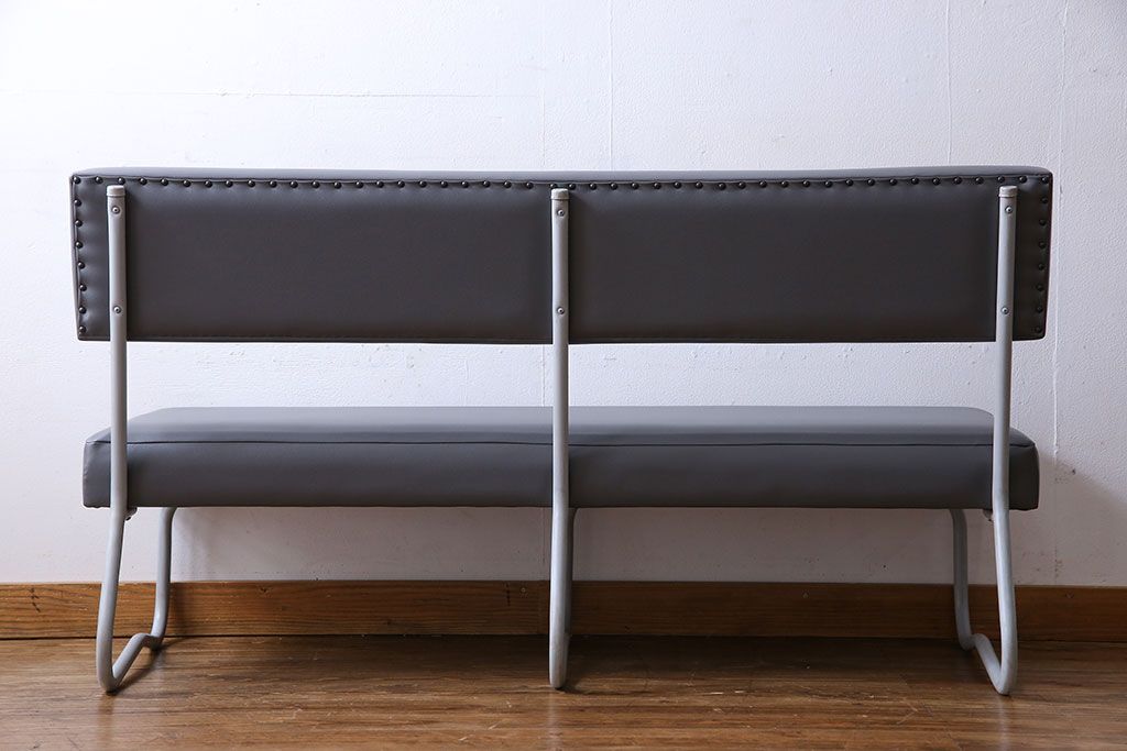 レトロ家具　昭和レトロ　落ち着いた色合いのシンプルなベンチ(長椅子)