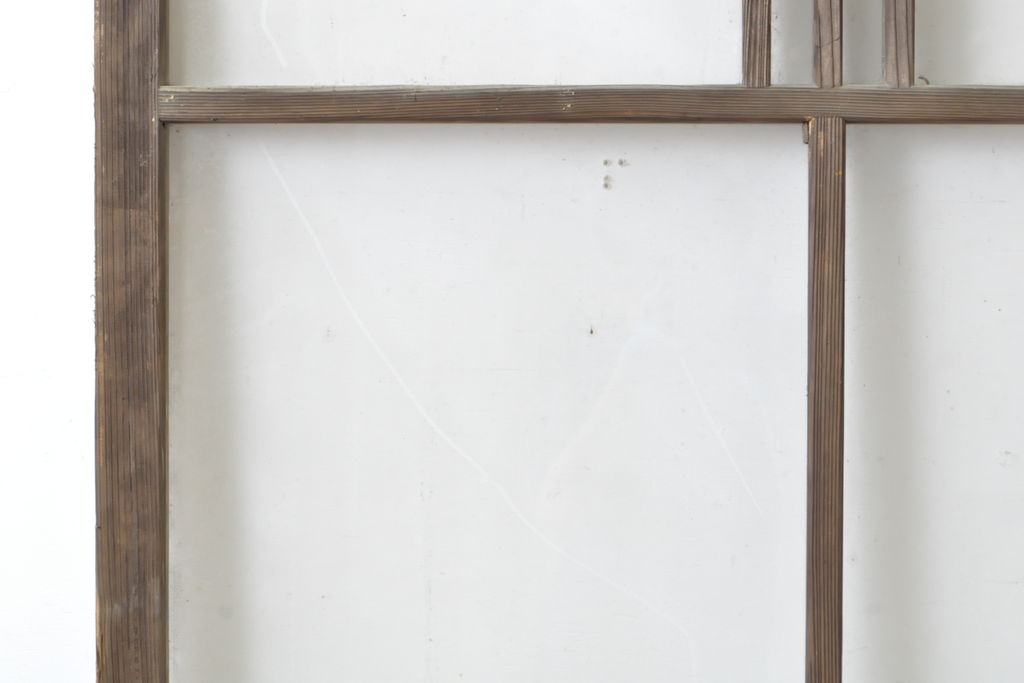 アンティーク建具　経年を感じる風合いが魅力のガラス戸2枚セット(引き戸、建具)(R-054040)