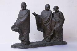 【古美術買取】アンティーク　古民具・骨董　横江嘉純(Yokoe Yoshizumi)　ブロンズ像(僧侶、坊主、置物)を買取りました。