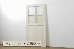 和製アンティーク　総ケヤキ材　年月を経た風合いが貫禄漂う板戸2枚セット(引き戸、建具)(R-051294)